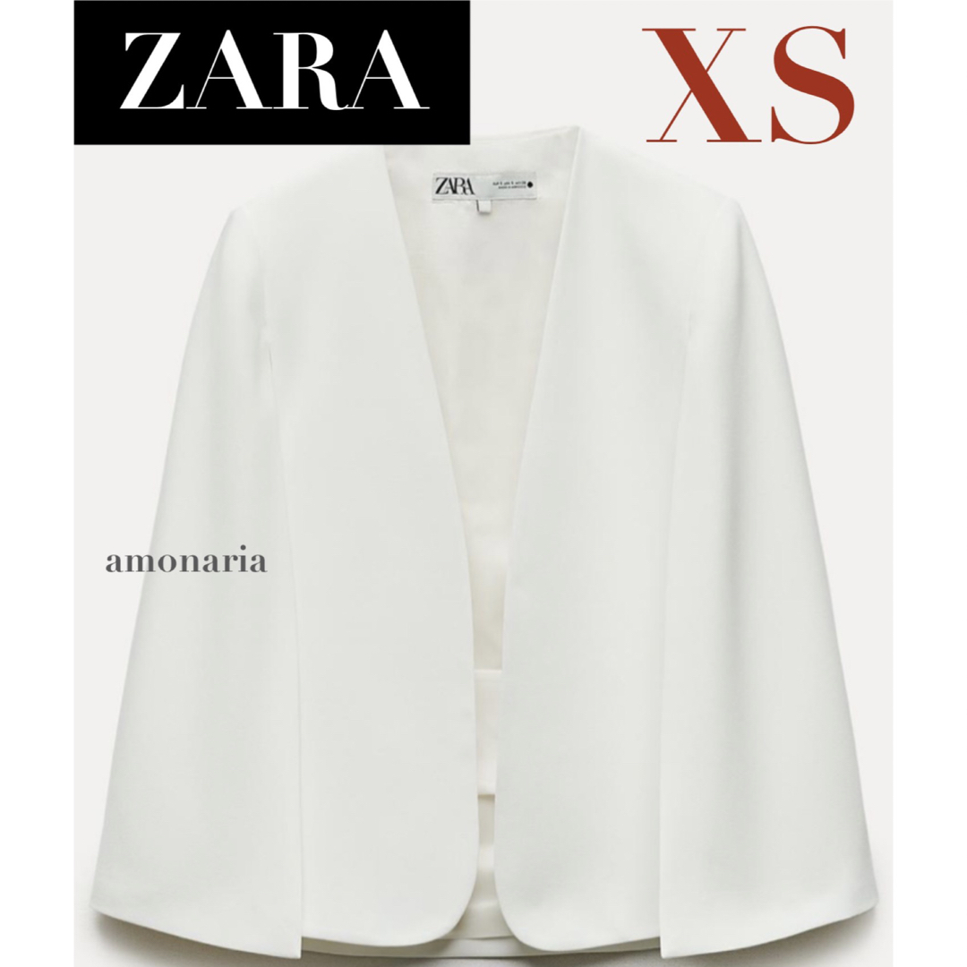 ZARA(ザラ)の【新品】ZARA ケープジャケット　スリットスリーブジャケット　ジャケット レディースのジャケット/アウター(ノーカラージャケット)の商品写真