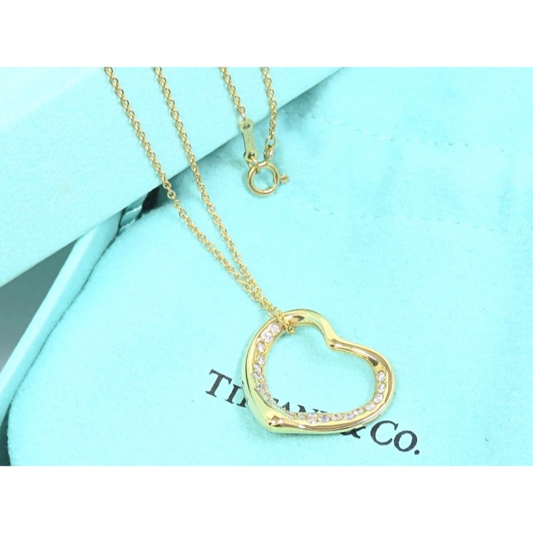 Tiffany & Co.(ティファニー)のTIFFANY&Co ティファニー 18K ダイヤ オープンハート ネックレス レディースのアクセサリー(ネックレス)の商品写真