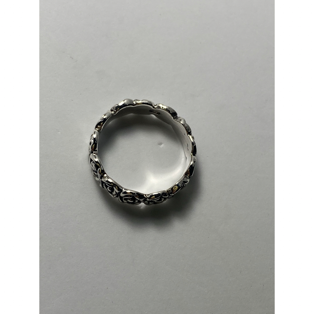 silver flowerシルバー925リング花柄銀平打ち柄あり17号ういE17 メンズのアクセサリー(リング(指輪))の商品写真