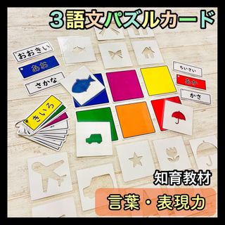 3語文カード 知育玩具　保育教材　モンテッソーリ 発達支援　療育　言葉　おもちゃ(知育玩具)