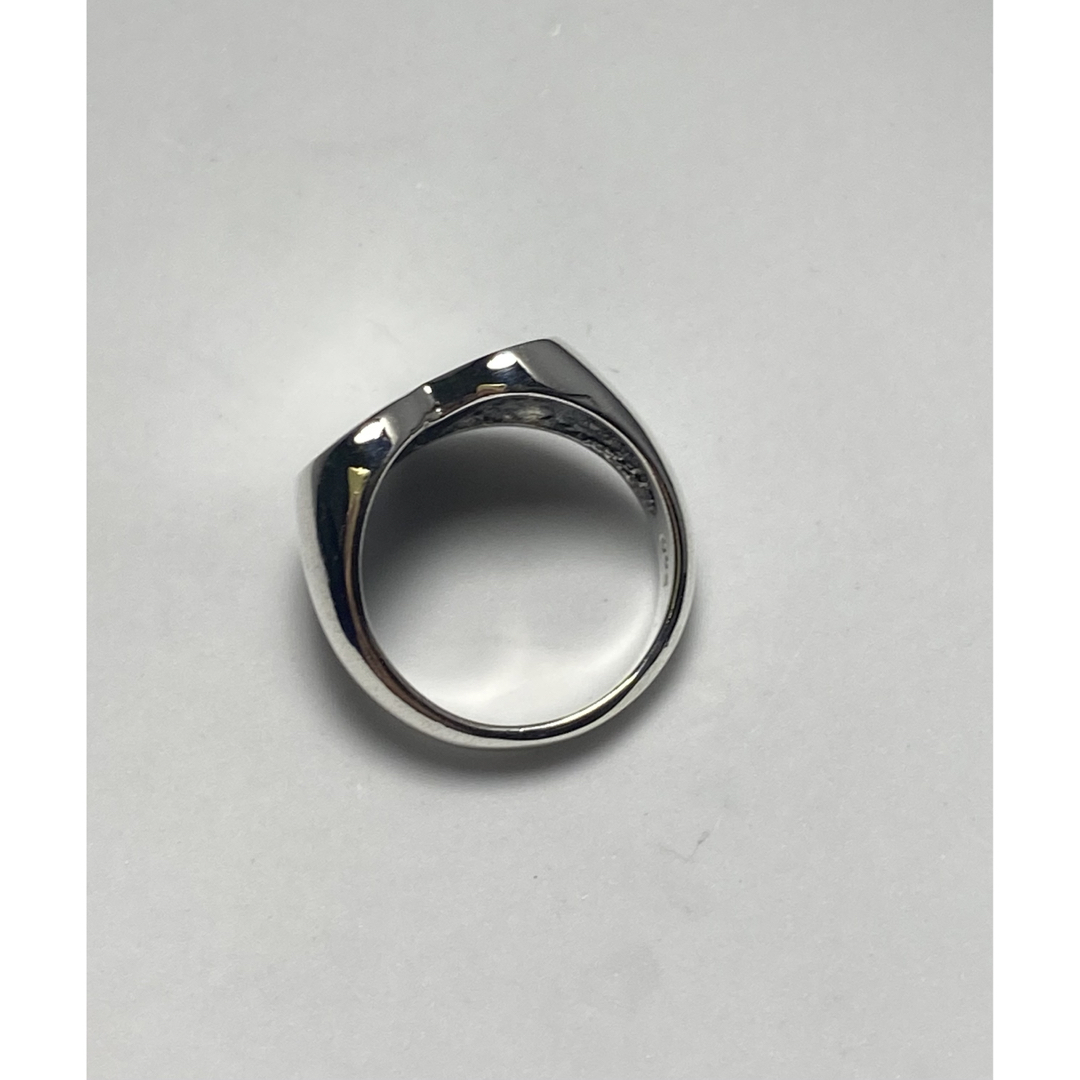 シグネット　ハート　スターリングシルバー925リング　ポリッシュド　7号　US4 メンズのアクセサリー(リング(指輪))の商品写真