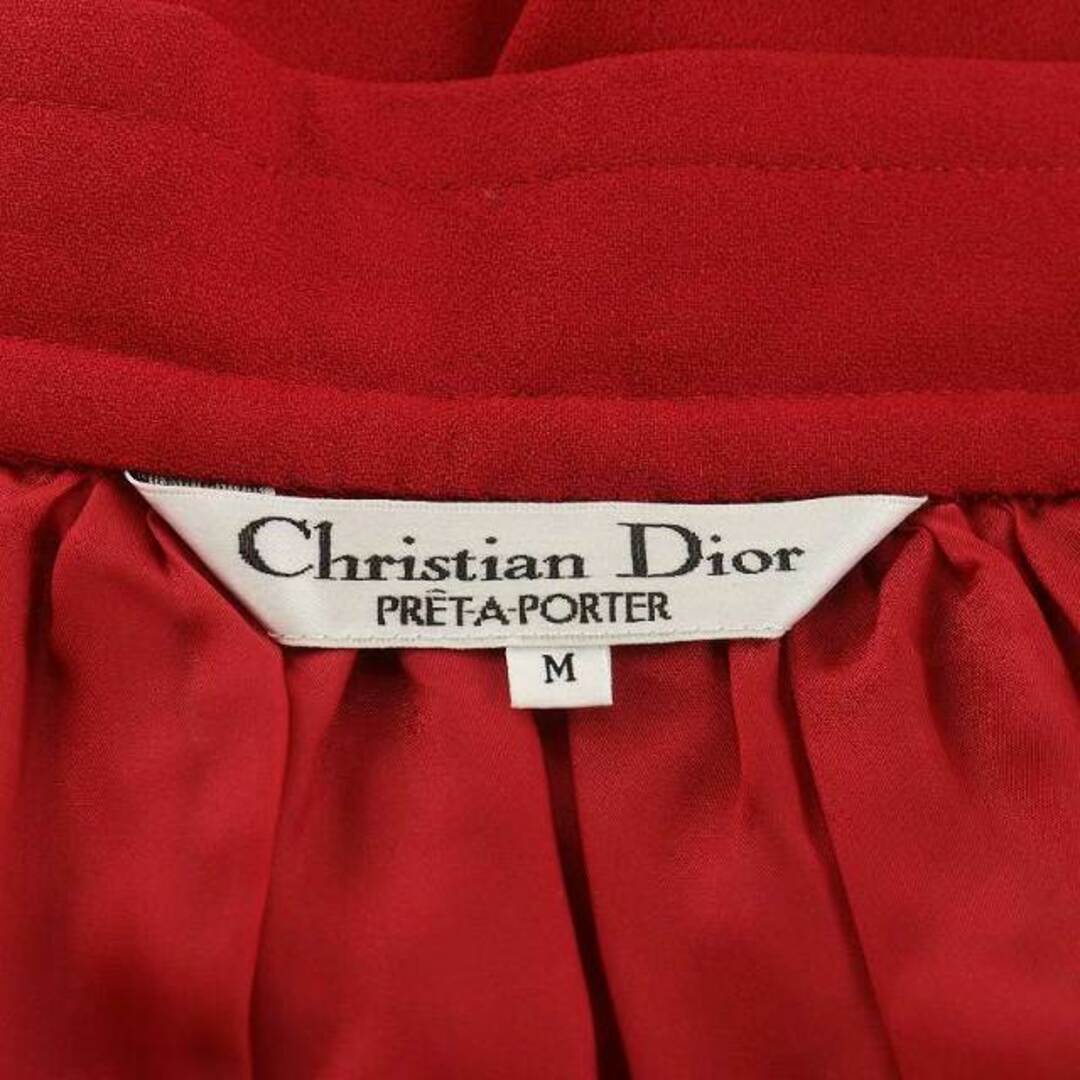 Christian Dior(クリスチャンディオール)のクリスチャンディオール フレアスカート ひざ丈 M 赤 レッド レディースのスカート(ひざ丈スカート)の商品写真