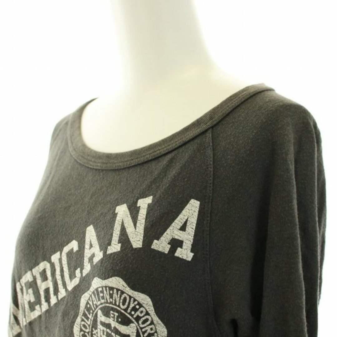 AMERICANA(アメリカーナ)のアメリカーナ Tシャツ カットソー 長袖 クルーネック F チャコールグレー レディースのトップス(Tシャツ(長袖/七分))の商品写真