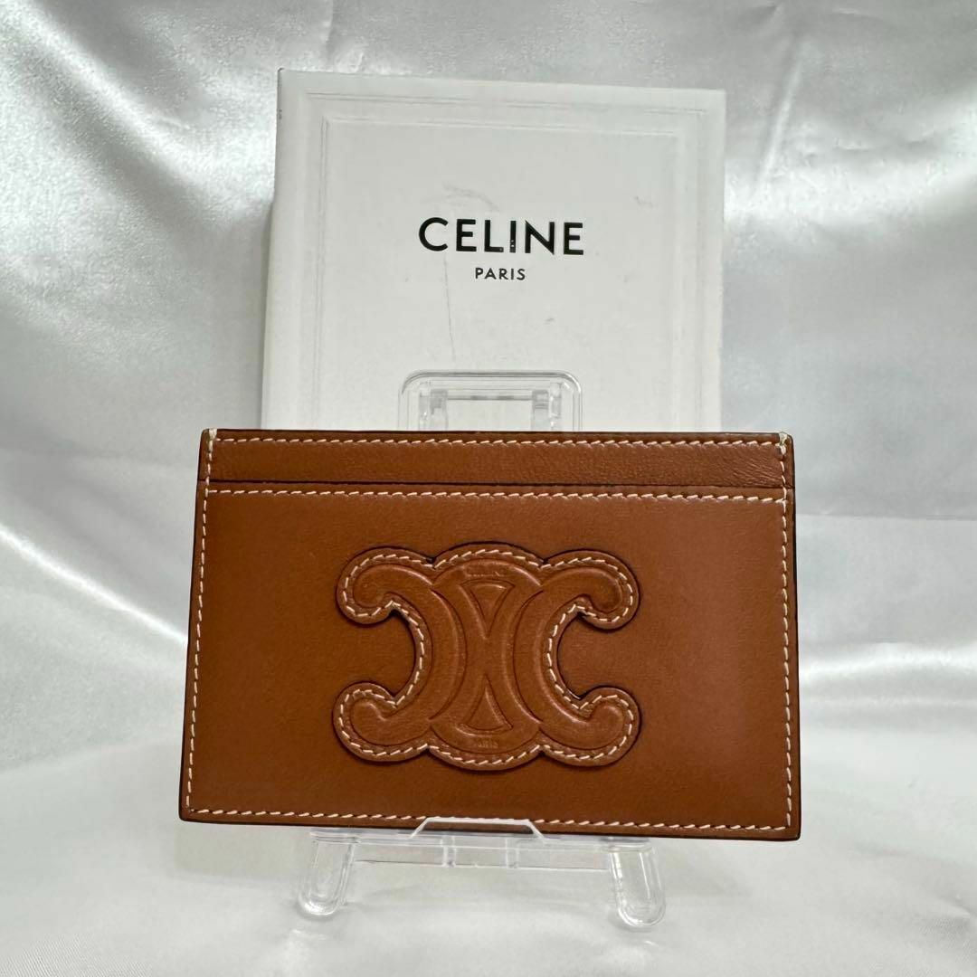 celine(セリーヌ)のほぼ未使用！CELINE セリーヌ　トリオンフ　カードケース　付属品付き レディースのファッション小物(名刺入れ/定期入れ)の商品写真