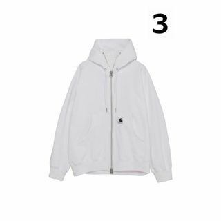 サカイ(sacai)のsacai Carhartt WIP Hoodie 白 3 伊勢丹 限定(パーカー)