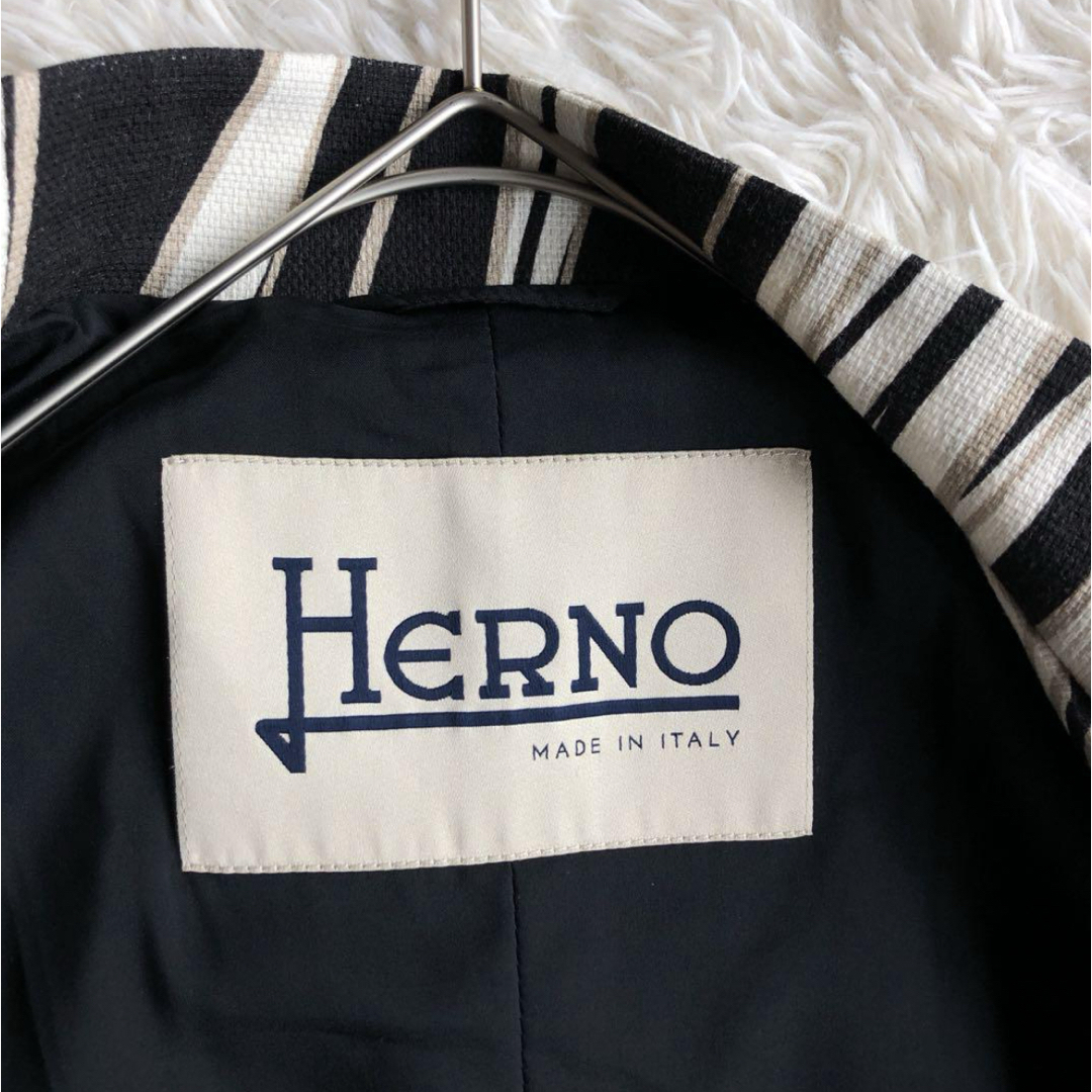 HERNO(ヘルノ)の美品！HERNO ヘルノ レディース スプリングコート 46 総柄 大きめサイズ レディースのジャケット/アウター(スプリングコート)の商品写真