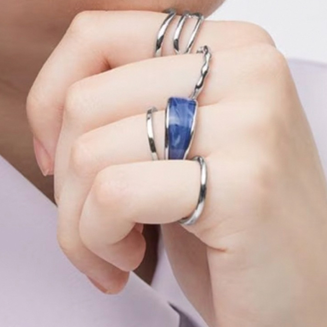 GU(ジーユー)の【GU】カラー&メタルフリーリング5P 指輪 レディースのアクセサリー(リング(指輪))の商品写真
