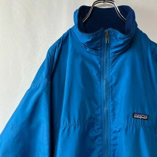 パタゴニア(patagonia)のUSA製　パタゴニア　シェルドシンチラジャケット　ブルー　Lサイズ　ナイロン(ナイロンジャケット)