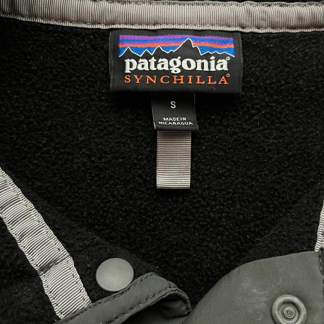 patagonia(パタゴニア)のパタゴニア　シンチラ　スナップTフリースジャケット　Sサイズ　ブラック　古着 メンズのジャケット/アウター(ブルゾン)の商品写真