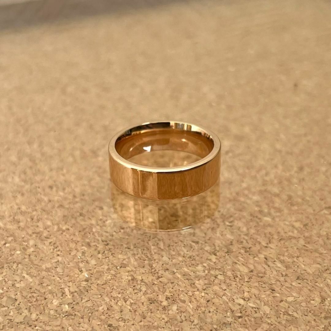 刻印無料◎平打ち5mmピンクゴールドリング　指輪 レディースのアクセサリー(リング(指輪))の商品写真