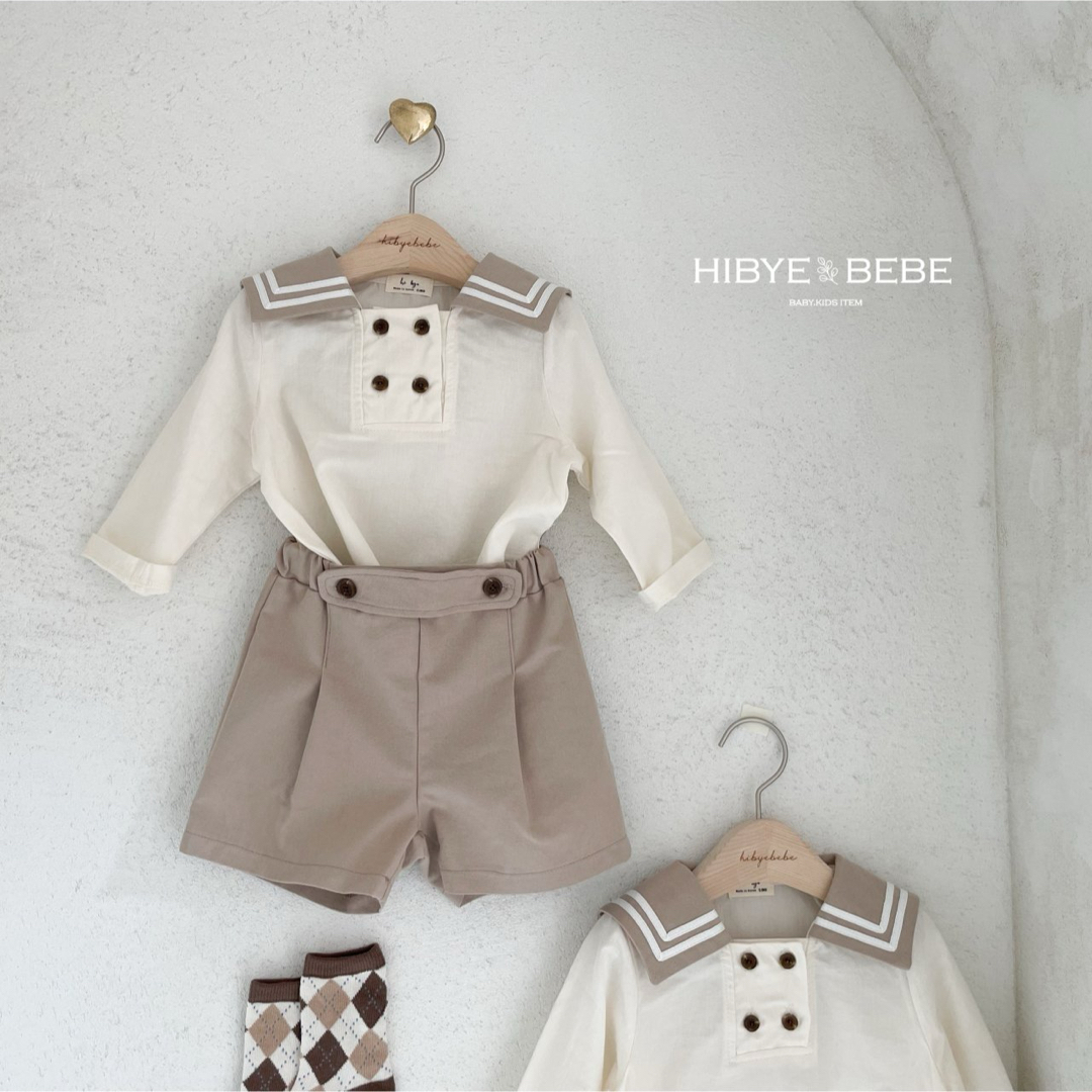 【hibyebebe】double button setup キッズ/ベビー/マタニティのキッズ服男の子用(90cm~)(ブラウス)の商品写真