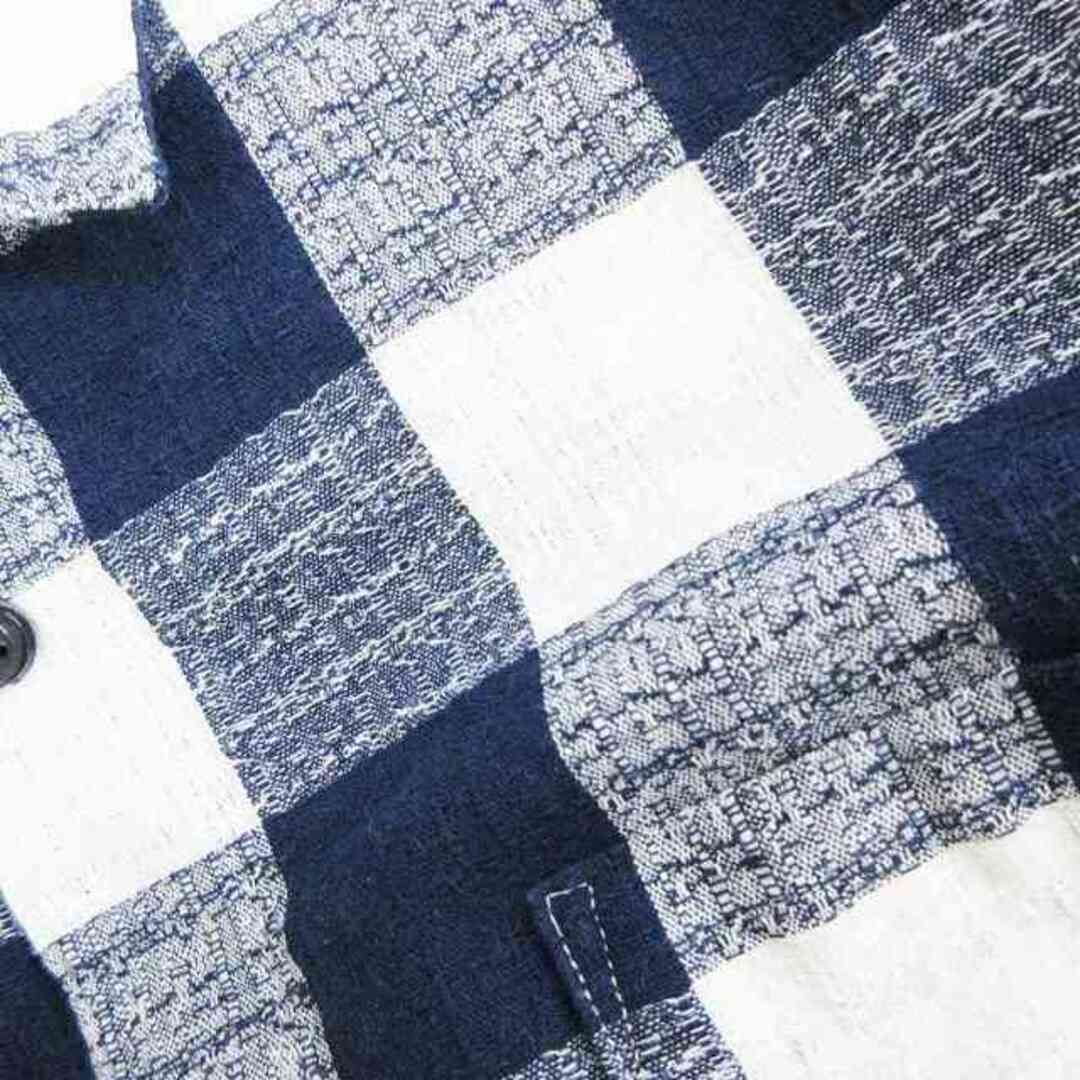 URBAN RESEARCH(アーバンリサーチ)のアーバンリサーチ シャツ 半袖 チェック リネン混 青 白 38 ■002 メンズのトップス(シャツ)の商品写真