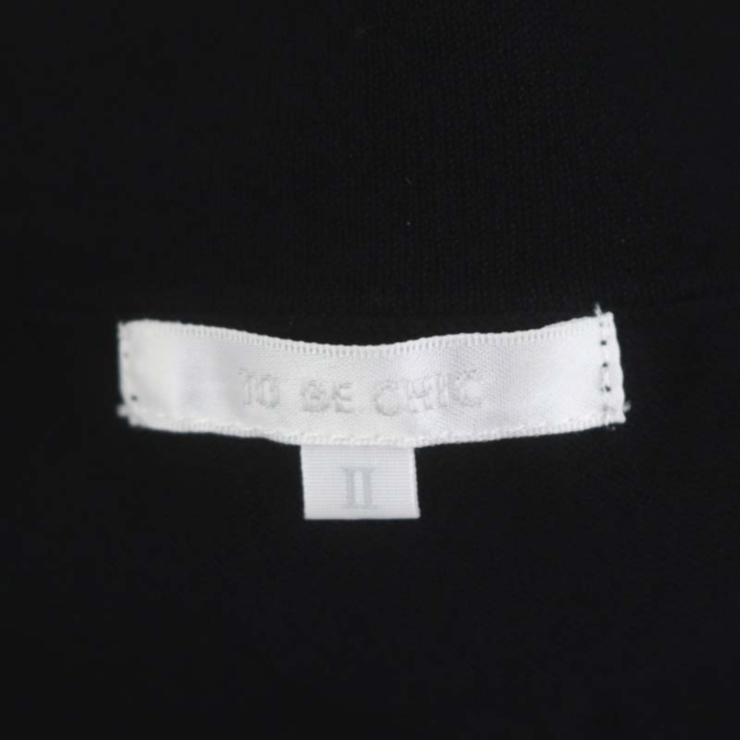 TO BE CHIC(トゥービーシック)のトゥービーシック リボン ビジュー ニット カットソー 長袖 2 黒 ブラック レディースのトップス(カットソー(長袖/七分))の商品写真