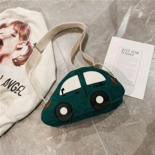 ‼️セール‼️グリーン 緑 車型 カーポシェット ショルダーバッグ ポーチ 子供(ポシェット)