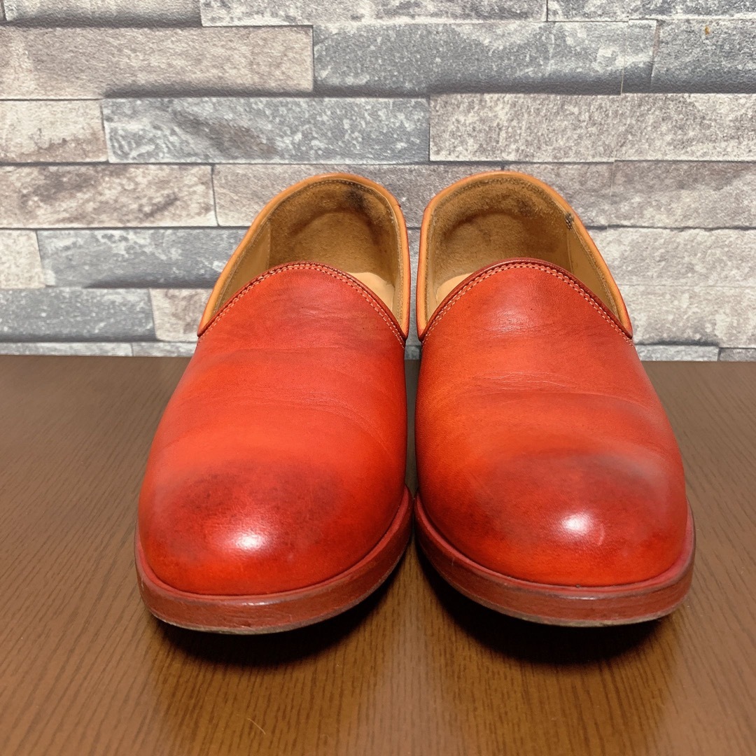 MOTO(モト)のMOTO レザー leather レディース スリッポン 本革 赤 23 靴 レディースの靴/シューズ(スリッポン/モカシン)の商品写真