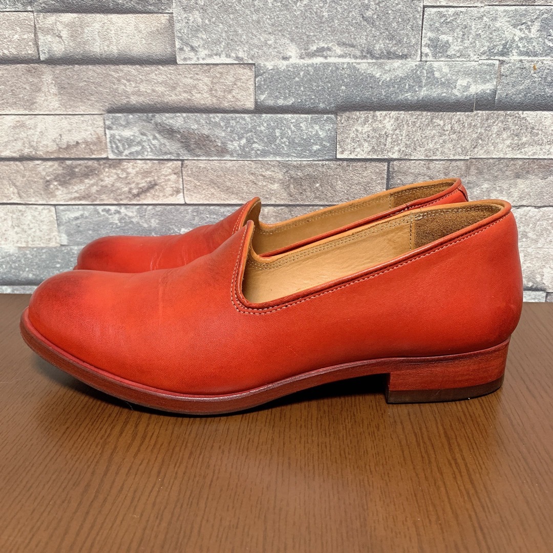MOTO(モト)のMOTO レザー leather レディース スリッポン 本革 赤 23 靴 レディースの靴/シューズ(スリッポン/モカシン)の商品写真