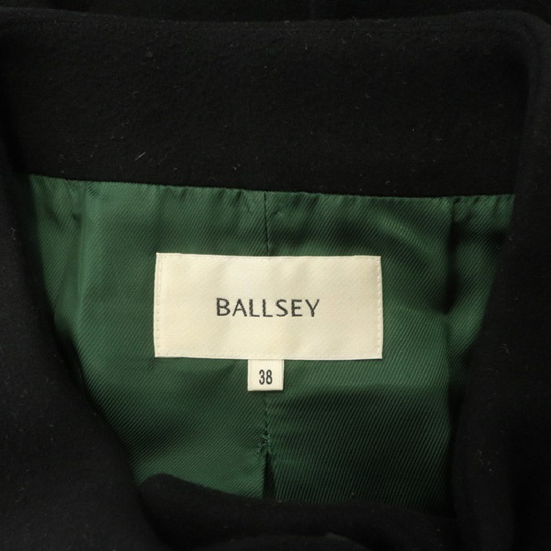 Ballsey(ボールジィ)のボールジー ショートコート バンドカラー ウール 比翼ボタン 38 黒 ブラック レディースのジャケット/アウター(その他)の商品写真