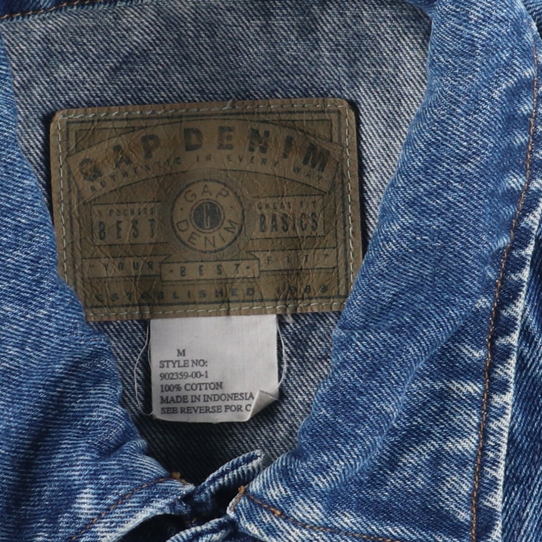 GAP(ギャップ)の古着 90年代 ギャップ GAP DENIM オールドギャップ デニムジャケット Gジャン メンズM ヴィンテージ /eaa423796 メンズのジャケット/アウター(Gジャン/デニムジャケット)の商品写真