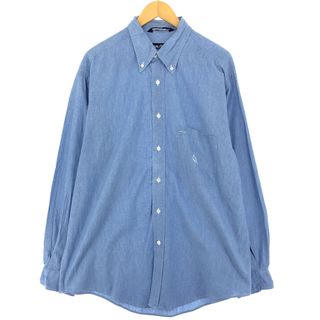 NAUTICA - 古着 90年代 ノーティカ NAUTICA 長袖 ボタンダウン シャンブレーシャツ メンズL ヴィンテージ /eaa427331