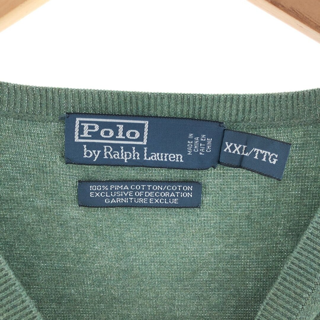 Ralph Lauren(ラルフローレン)の古着 ラルフローレン Ralph Lauren POLO by Ralph Lauren Vネック ピマコットンニットセーター メンズXXL /eaa381619 メンズのトップス(ニット/セーター)の商品写真