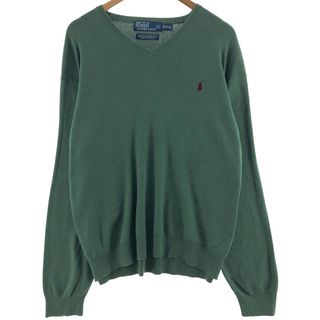 ラルフローレン(Ralph Lauren)の古着 ラルフローレン Ralph Lauren POLO by Ralph Lauren Vネック ピマコットンニットセーター メンズXXL /eaa381619(ニット/セーター)