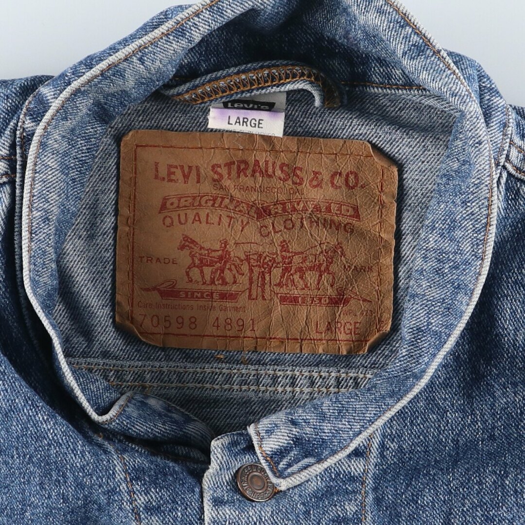 Levi's(リーバイス)の古着 90年代 リーバイス Levi's 70598-4891 デカパッチ デニムジャケット Gジャン メンズL ヴィンテージ /eaa423791 メンズのジャケット/アウター(Gジャン/デニムジャケット)の商品写真