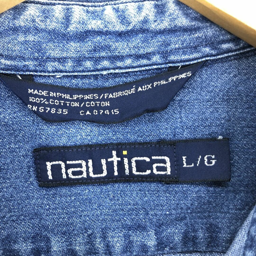 NAUTICA(ノーティカ)の古着 90年代 ノーティカ NAUTICA 長袖 デニムシャツ メンズL ヴィンテージ /eaa427332 メンズのトップス(シャツ)の商品写真