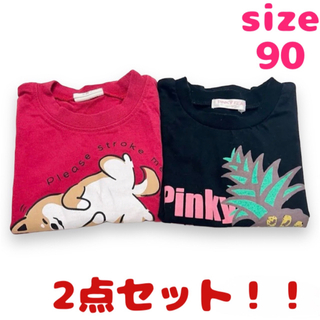 女の子 半袖 Tシャツ 2点セット サイズ90 即日発送(Tシャツ/カットソー)