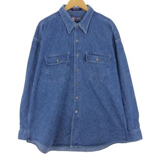 ラルフローレン(Ralph Lauren)の古着 90年代 ラルフローレン Ralph Lauren CHAPS チャップス 長袖 デニムシャツ メンズXL ヴィンテージ /eaa427339(シャツ)