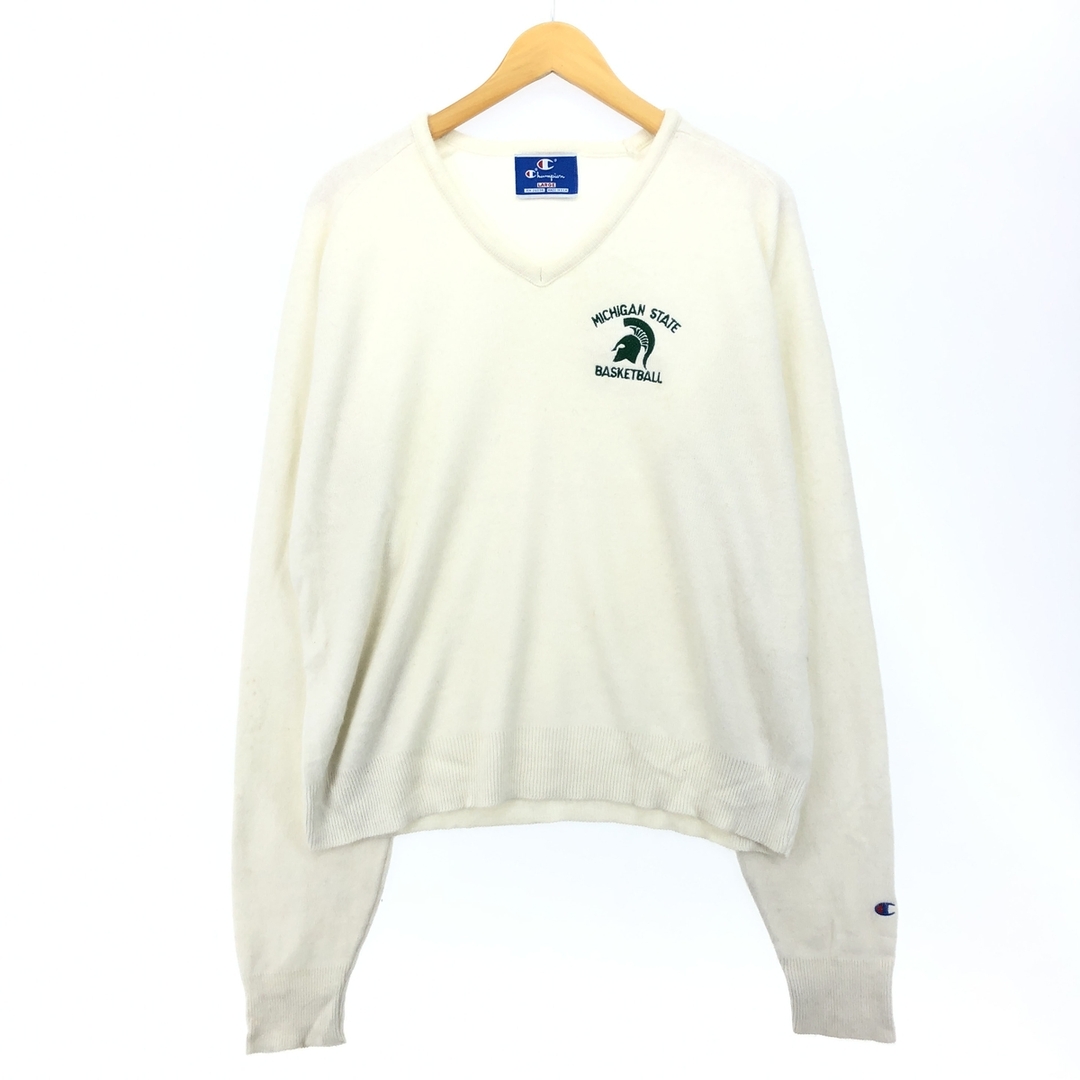 Champion(チャンピオン)の古着 90年代 チャンピオン Champion AUTHENTIC ATHLETIC APPAREL Vネックコットンニットセーター USA製 メンズL ヴィンテージ /eaa389382 メンズのトップス(ニット/セーター)の商品写真