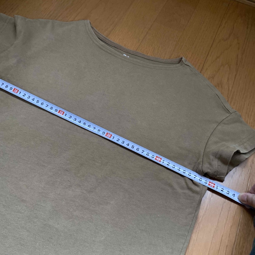 MUJI (無印良品)(ムジルシリョウヒン)の無印良品　ボートネックTシャツ　綿100% レディースのトップス(Tシャツ(半袖/袖なし))の商品写真
