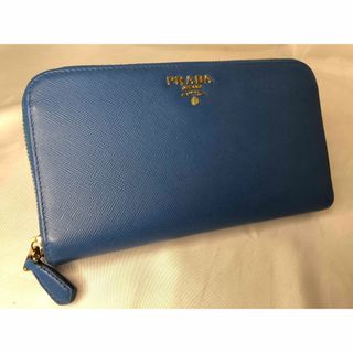 プラダ(PRADA)の超美品　PRADA プラダ 長財布　ラウンドファスナー　ブルー(財布)