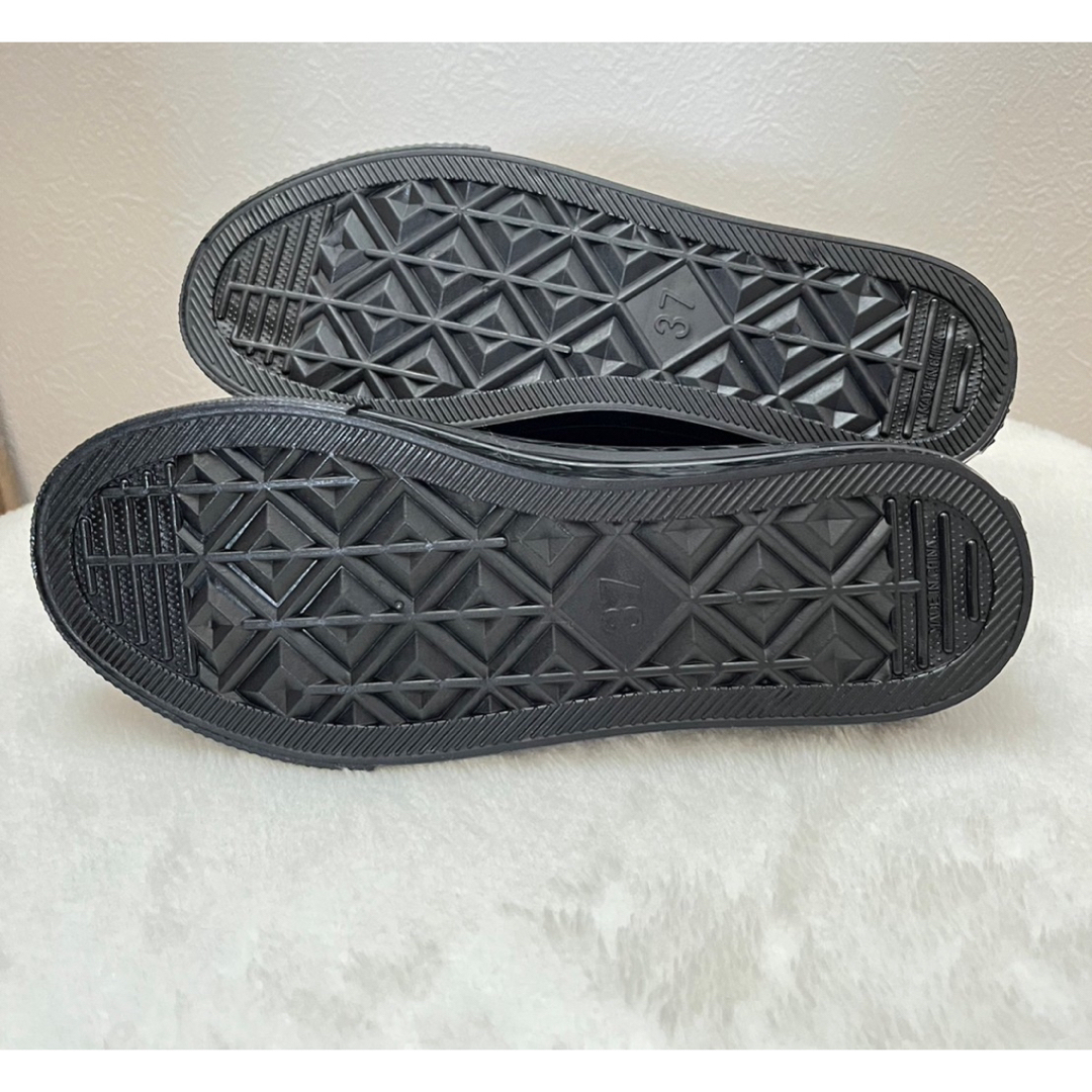 24cm♡長靴 レインスニーカー レインシューズ ハイカット　ブラック 梅雨 雨 レディースの靴/シューズ(レインブーツ/長靴)の商品写真