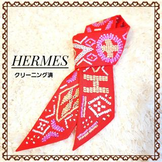 エルメス(Hermes)の美品☆HERMES☆ケリー アンペルル ツイリー シルク リボン スカーフ(バンダナ/スカーフ)