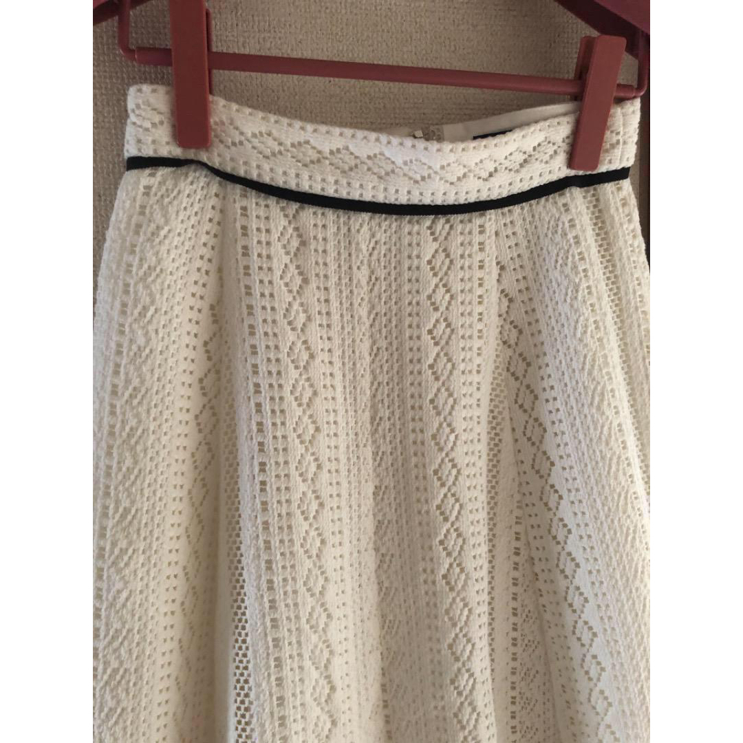 M'S GRACY(エムズグレイシー)のエムズグレイシー  コットンベースレーススカート  レディースのスカート(ひざ丈スカート)の商品写真