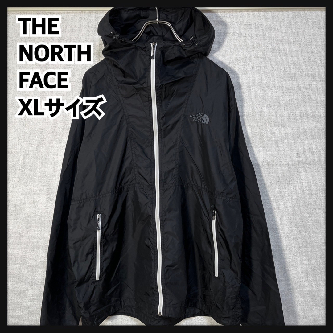 THE NORTH FACE(ザノースフェイス)のノースフェイス】ナイロンジャケットパーカー　黒ブラック　XL刺繍ワンポイント１R メンズのジャケット/アウター(ナイロンジャケット)の商品写真