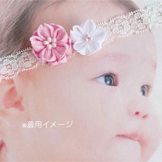 【🌸サイズ対応可能.158】ハンドメイド　ベビーヘアーバンド　桜　ピンク　髪飾り(その他)