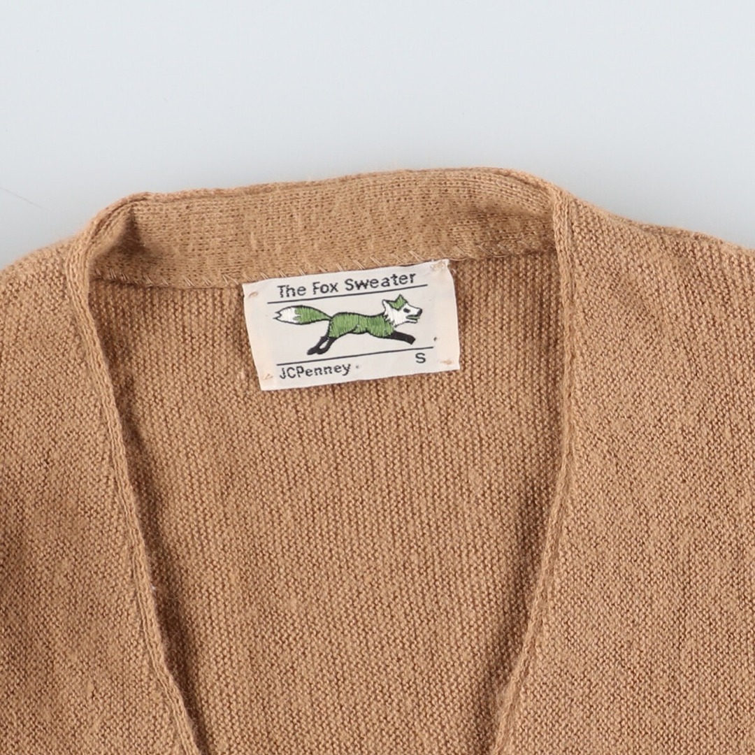 古着 80年代 ジェイシーペニー J.C.Penney THE FOX Sweater アクリルニットカーディガン メンズS ヴィンテージ /eaa427279 メンズのトップス(カーディガン)の商品写真