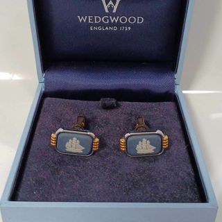 WEDGWOOD - 極美品 ウエッジウッド WEDG WOOD カフス 箱付き ゴールド ブルー 船