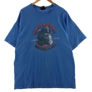 ハーレーダビッドソン(Harley Davidson)の古着 ハーレーダビッドソン Harley-Davidson 両面プリント モーターサイクル バイクTシャツ メンズXL  /eaa382776(Tシャツ/カットソー(半袖/袖なし))