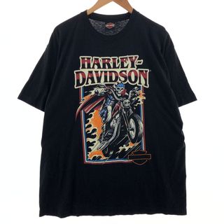 ハーレーダビッドソン(Harley Davidson)の古着 ハーレーダビッドソン Harley-Davidson 両面プリント モーターサイクル バイクTシャツ メンズXL  /eaa382816(Tシャツ/カットソー(半袖/袖なし))