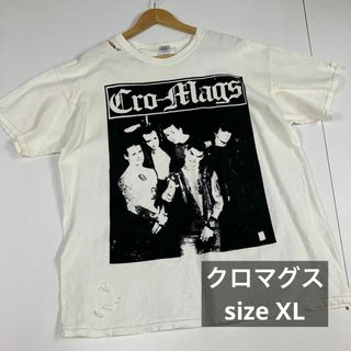 ミュージックティー(MUSIC TEE)のcro-mags クロマグス　ロックT 古着　バンドT ボロボロ　GILDAN(Tシャツ/カットソー(半袖/袖なし))