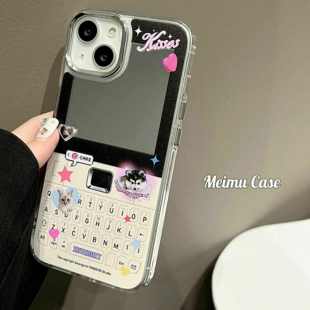 韓国♡レトロ可愛いデザイン♪ ガラケー風 シール デコ iphoneケース スマホ/家電/カメラのスマホアクセサリー(iPhoneケース)の商品写真