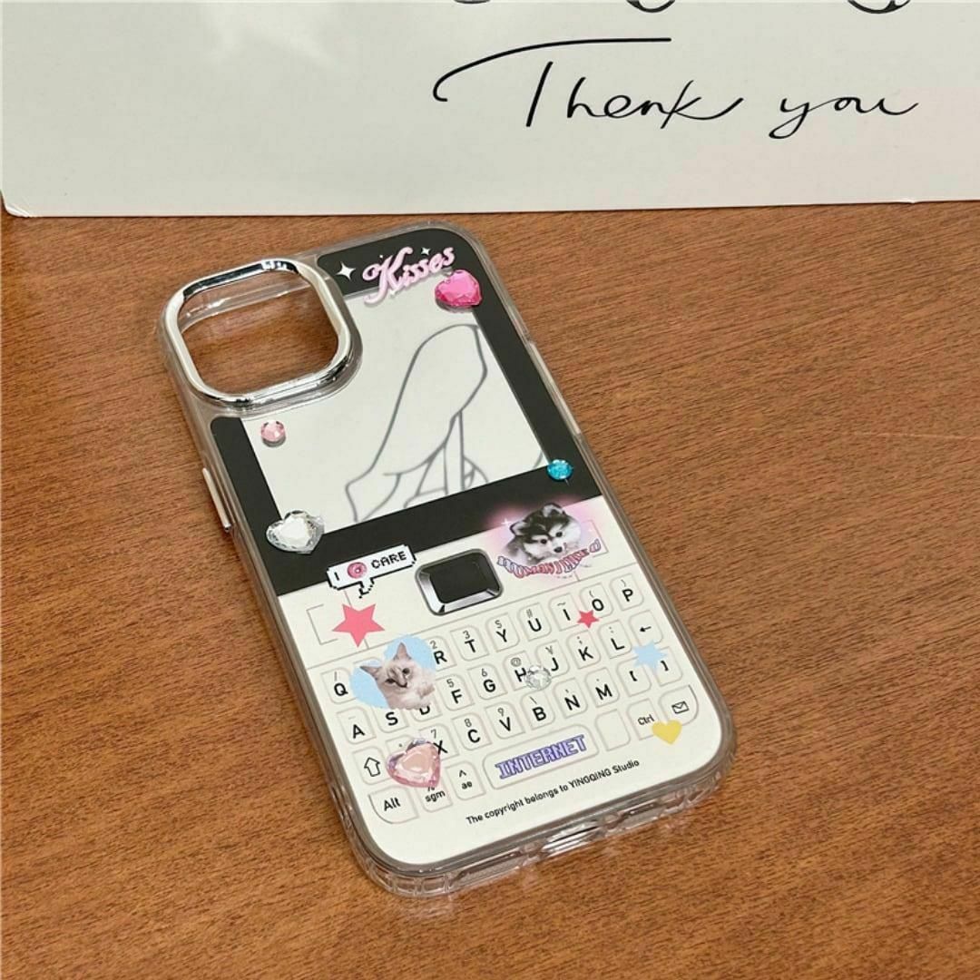 韓国♡レトロ可愛いデザイン♪ ガラケー風 シール デコ iphoneケース スマホ/家電/カメラのスマホアクセサリー(iPhoneケース)の商品写真