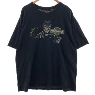 ハーレーダビッドソン(Harley Davidson)の古着 ハーレーダビッドソン Harley-Davidson 両面プリント モーターサイクル バイクTシャツ メンズXXL /eaa382746(Tシャツ/カットソー(半袖/袖なし))