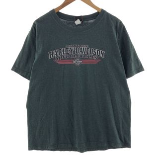 ハーレーダビッドソン(Harley Davidson)の古着 90年代 ハーレーダビッドソン Harley-Davidson 両面プリント モーターサイクル バイクTシャツ USA製 メンズL ヴィンテージ /eaa382881(Tシャツ/カットソー(半袖/袖なし))