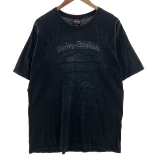 ハーレーダビッドソン(Harley Davidson)の古着 ハーレーダビッドソン Harley-Davidson 両面プリント モーターサイクル バイクTシャツ メンズL  /eaa382888(Tシャツ/カットソー(半袖/袖なし))