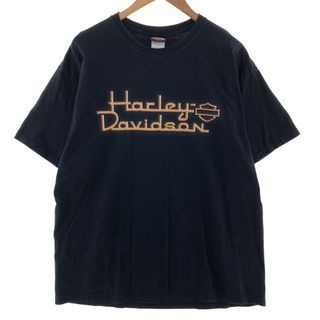 ハーレーダビッドソン(Harley Davidson)の古着 ハーレーダビッドソン Harley-Davidson 両面プリント モーターサイクル バイクTシャツ USA製 メンズXL  /eaa382749(Tシャツ/カットソー(半袖/袖なし))