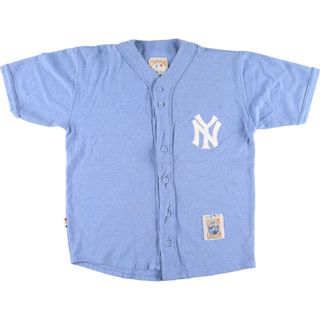 古着 MIRAGE MLB NEW YORK YANKEES ニューヨークヤンキース 半袖 ノーカラーポロシャツ メンズM /eaa428351(ポロシャツ)