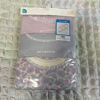 ニシマツヤ(西松屋)の西松屋 ベビー 肌着 ロンパース 新品 未使用 花柄 70cm(肌着/下着)